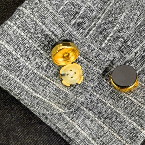 Brass Round Cufflinks for Men's Formal Shirts 10 Pieces