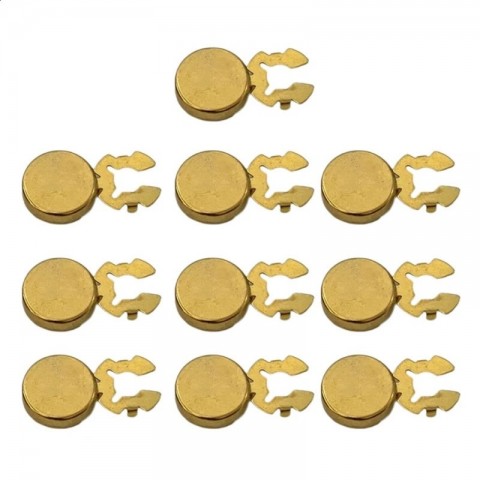 Brass Round Cufflinks for Men's Formal Shirts 10 Pieces