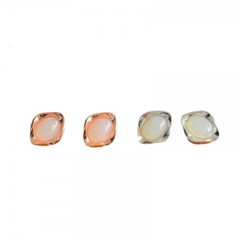 S925 Silver Stud Earrings Inlaid with Jade for Women
