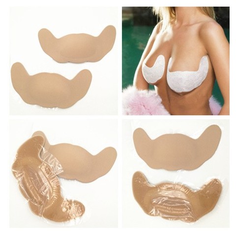 Butterfly Push Up Bras for Women - Invisible Front Lacing, Free Stick, 2 Colors Black/Nude, 2 Sizes