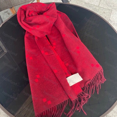 Luxury CYD2411151F5 Unisex Cashmere Jacquard Scarf, Classic Letter Print, Reversible Design, Winter Warmth