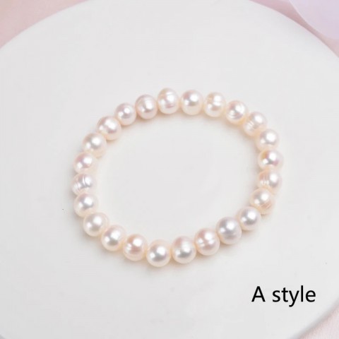ASHIQI Freshwater Pearl Beaded Bracelets for Women - Classic White Jewelry Gift