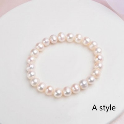 ASHIQI Freshwater Pearl Beaded Bracelets for Women - Classic White Jewelry Gift