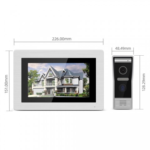 Jeatone Intelligent 7" Video Door Phone Intercom with WiFi & IP65 Waterproof