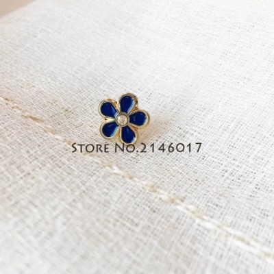 Forget-Me-Not Masonic Badge Pin - Unisex Custom Lapel Brooch with Rhinestones