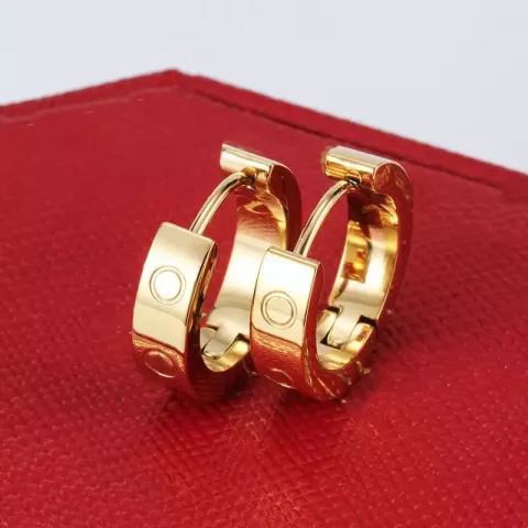 Trendy Gold Rose Hoop Earrings for Women - High Polished Fashion Jewelry