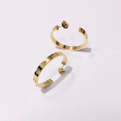 Trendy Gold Rose Hoop Earrings for Women - High Polished Fashion Jewelry