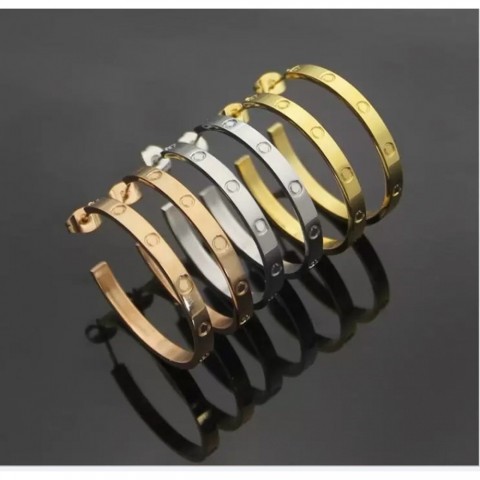 Trendy Gold Rose Hoop Earrings for Women - High Polished Fashion Jewelry