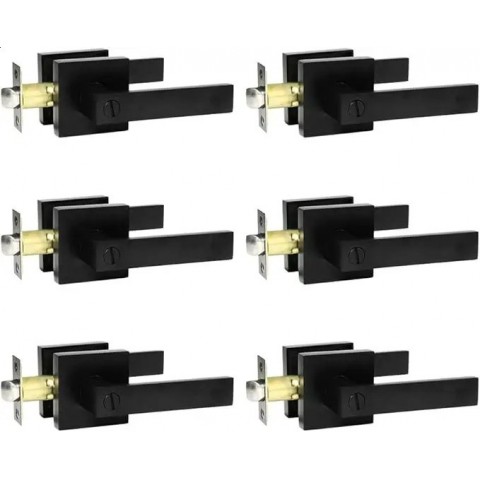Matte Black Zinc Alloy Privacy Door Levers - 10 Pack Universal Handles dh5727163