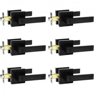 Matte Black Zinc Alloy Privacy Door Levers - 10 Pack Universal Handles dh5727163