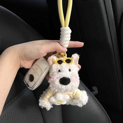 Cute West Highland Dog Keychain Plush