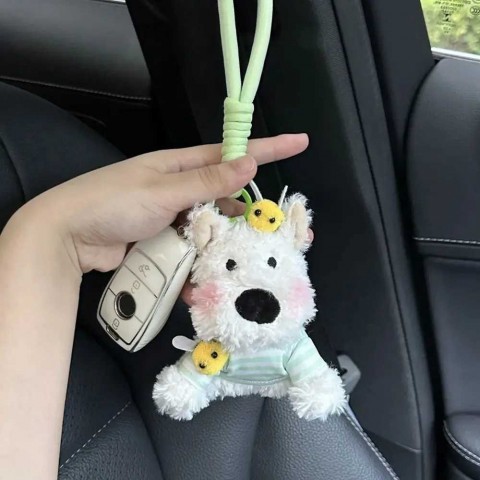 Cute West Highland Dog Keychain Plush