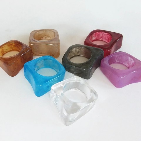 Vintage Transparent Acrylic Resin Rings Set, 20/36/50Pcs/Lot, Fashion Geometric Jewelry for Women