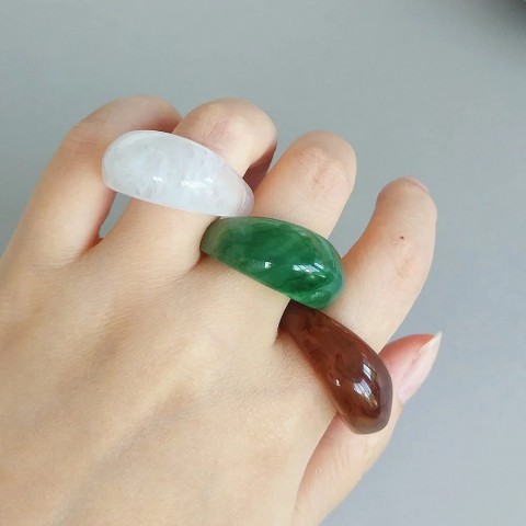 Vintage Transparent Acrylic Resin Rings Set, 20/36/50Pcs/Lot, Fashion Geometric Jewelry for Women