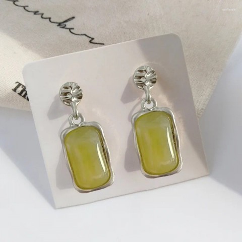 Stud Earrings Fashion Green Opal Gift for Women