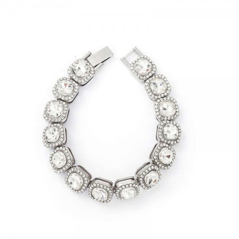 Unisex Fashion Alloy Cuban Chain Necklace with Black Peridot