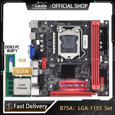 B75 ITX Motherboard Kit with Core i3 2130, 8GB DDR3, NVMe M.2 & WIFI Support
