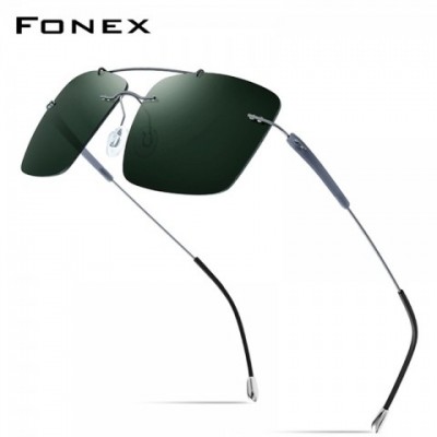 FONEX Ultralight TR90 Rimless Polarized Sunglasses for Men
