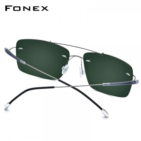 FONEX Ultralight TR90 Rimless Polarized Sunglasses for Men