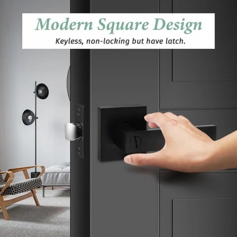 Matte Black Zinc Alloy Privacy Door Levers - 10 Pack Universal Handles dh5727163