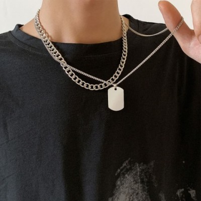 Hee Ha Unisex Double Pendant Titanium Necklace
