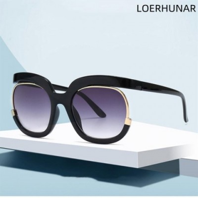 Fashionable Full Frame UV Protection Women's Gradient Circular Sunglasses