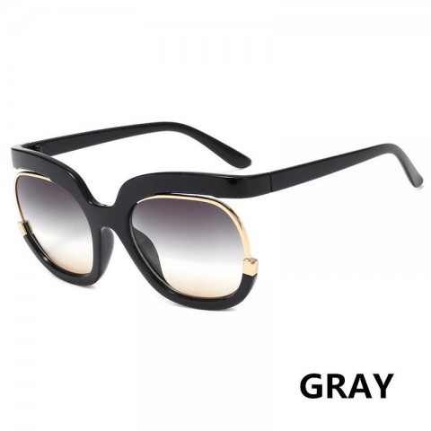 Fashionable Full Frame UV Protection Women's Gradient Circular Sunglasses