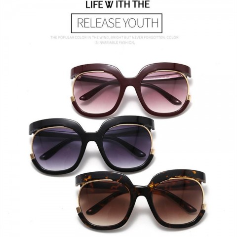 Fashionable Full Frame UV Protection Women's Gradient Circular Sunglasses