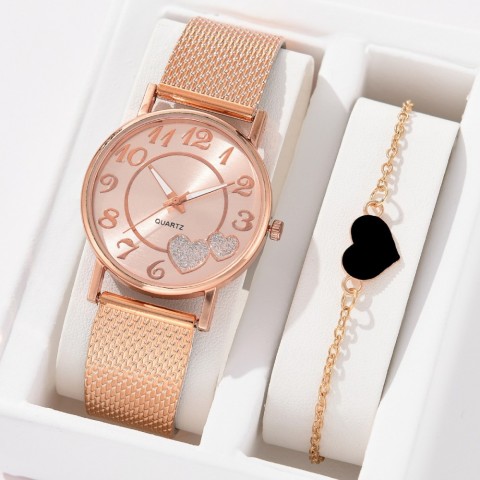 Quartz Fashion Women's Gold Stainless Steel Bracelet Watch