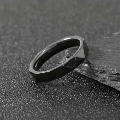 Elegant 4mm Polished Stainless Steel Band Ring for Women - Ideal Wedding & Dating Accessory