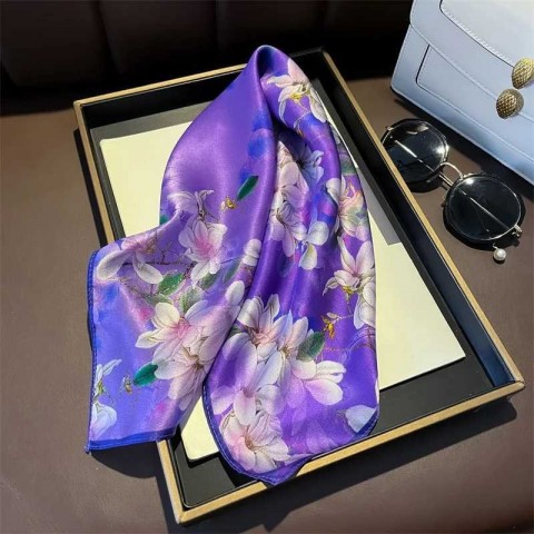 2025 New Romantic Purple Hangzhou Silk Sarong for Women