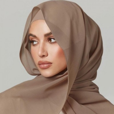 Elegant Solid Chiffon Hijab Set for Women with Matching Modal Undercap