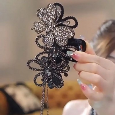 Luxury Women's Party Hair Clip - Elegant Sunflower & Butterfly Tassel