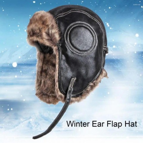 Cozy Plush Lined Trapper Beret Hat for Men - Windproof & Water-resistant