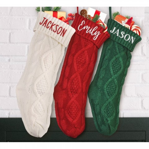 Christmas Gift Embroidered Wool Socks for Men and Women