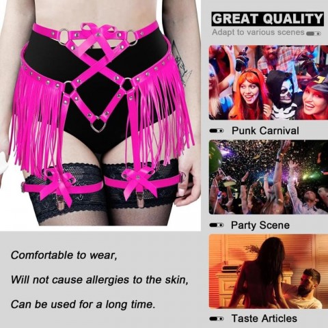 Luxury Leather Garters for Women - Sexy Harajuku Lingerie Suspenders with Stockings