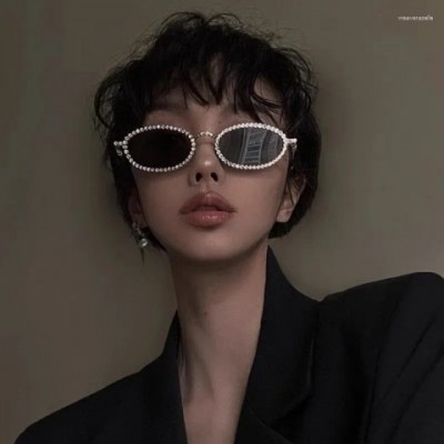 Diamond Trend Small Oval Sunglasses for Ladies