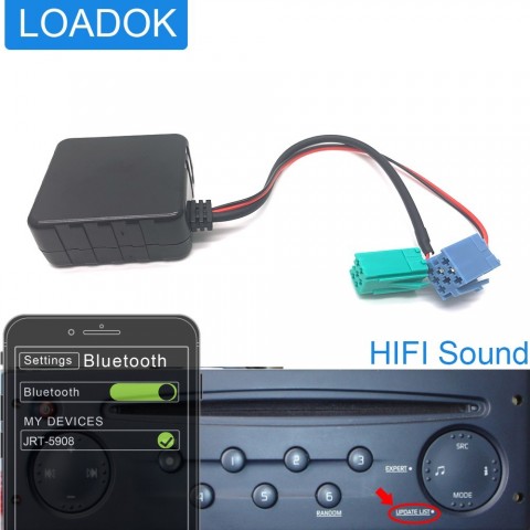 Renault HiFi Sound Bluetooth Upgrade Cable - CD06 8pin 6pin AUX Kit