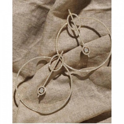 Elegant CZ Crystal Circle Hoop Earrings for Women - Trendy Wedding and Party Accessory E7255