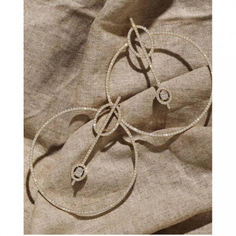 Elegant CZ Crystal Circle Hoop Earrings for Women - Trendy Wedding and Party Accessory E7255