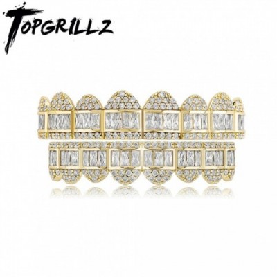 TOP Baguette Set - 14K Platinum Teeth Grills for Women