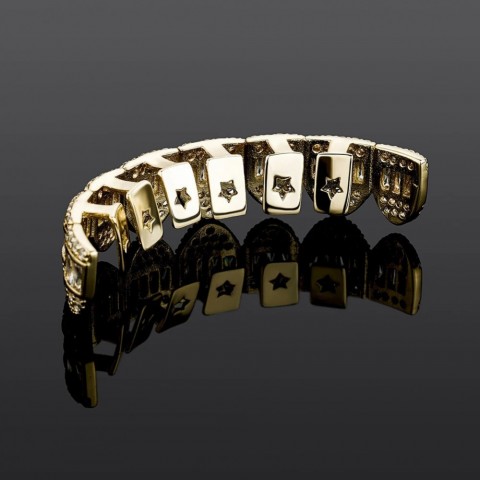 TOP Baguette Set - 14K Platinum Teeth Grills for Women