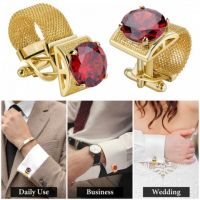 HAWSON Luxury Men's Crystal Cufflinks with Chains - Perfect Wedding Gift