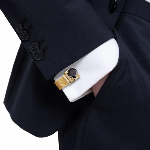 HAWSON Luxury Men's Crystal Cufflinks with Chains - Perfect Wedding Gift
