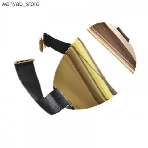 BLING SHINY Fashion Women's Wide Oval Metal Mirror Elastic Belt in Silver Gold BG-044