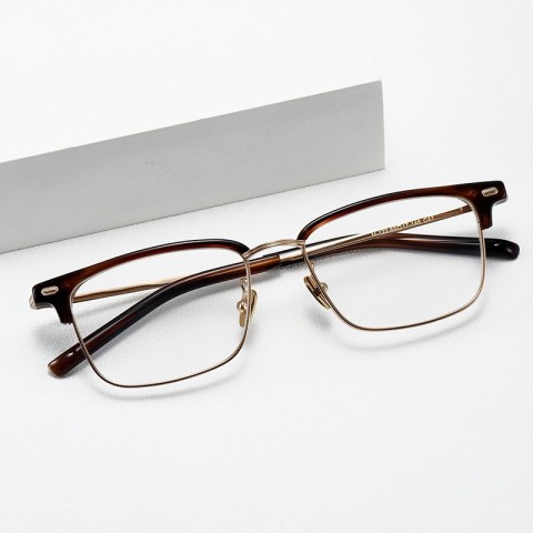 Name: Retro M122 Designer Optical Eyeglasses for Men and Women - Lightweight Titanium Fiberglass Frames