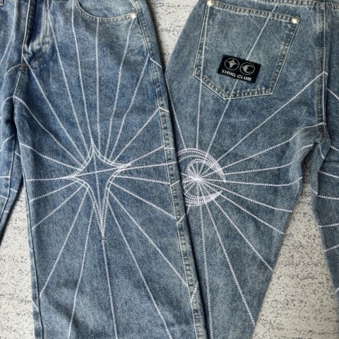 Real Men's Mid-rise Skinny Jeans with Letter Print for Outdoor Casual Wear