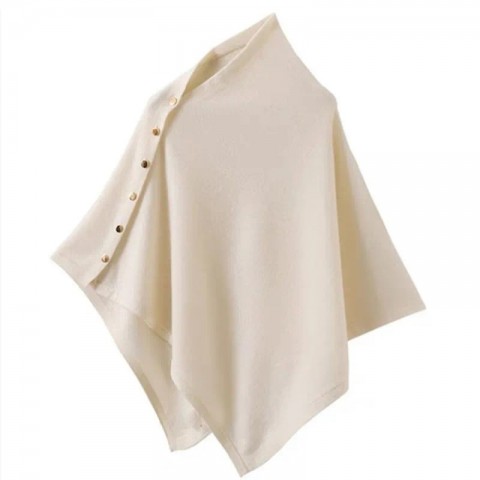 Pure Wool Knitted Women's Poncho Shawl - Soft and Stylish