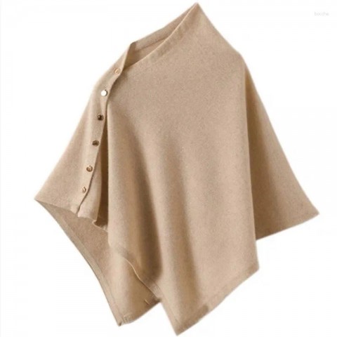 Pure Wool Knitted Women's Poncho Shawl - Soft and Stylish