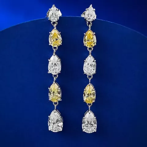 Classis Lady Moissanite Diamond Earrings Sterling Silver Wedding Set for Women